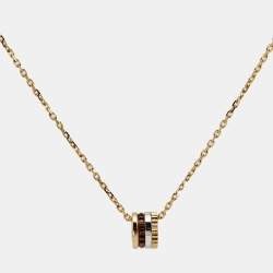 Boucheron Quatre Classique Brown PVD Diamond 18k Three Tone Gold XS Motif Pendant Necklace