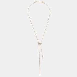 Messika Move Uno Caravate Diamond 18k Rose Gold Tie Necklace