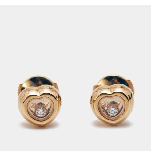 Chopard Happy Diamond Icon 18k Yellow Gold Stud Earrings